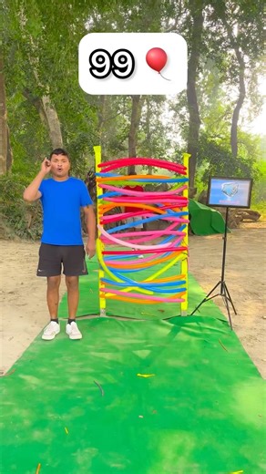 How Much Balloon to Stop a Human? #shorts