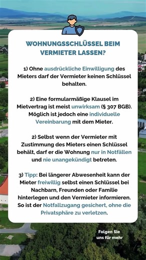 Wohnungsschlüssel bei Vermieter
