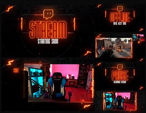 Animated Yellow Electric Stream Pack: WEBM Overlays for OBS Studio - Etsy