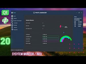 #20 Desktop App To Monitor All System Information | Python | PYQT | PYSIDE2/6 | PSUTIL Modern GUI UI