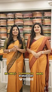 ₹980/- Kubera Silk Saree✨ Soft, comfortable & easy to drape Contrast shade with golden zari border Includes border-attached blouse | M262 Perfect for Hindu weddings & traditional functions 📞 9745244407 🛒 mymaharani.com kubera silk saree | hindu wedding saree | traditional wedding wear | zari border saree | contrast blouse saree | soft drape saree | maharani wedding collections | affordable wedding saree | silk saree under 1000 | bridal saree look | m262 saree | tessal pallu saree | easy to wea