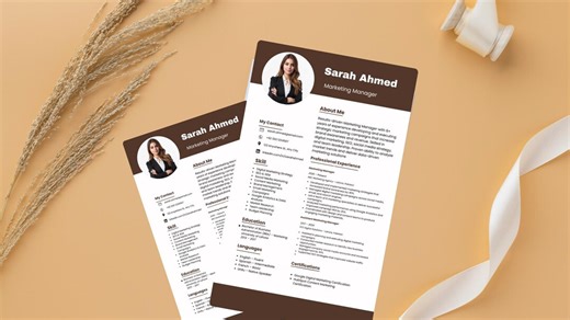 Marketing Manager Resume Template | Professional Marketing CV (editable) - Etsy