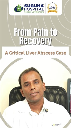 🩺 Case Spotlight: Liver Abscess – From Pain to Recovery A critical liver abscess case came through our doors with severe pain and uncertainty. Thanks to timely diagnosis and expert intervention, Dr. Subramani P, Radiologist at Suguna Hospital, guided the patient from distress to a smooth recovery. A reminder that early detection truly saves lives. 💙✨ For Appointments, Contact: 080 4019 4444 Or Visit: https://sugunahospital.com/ #LiverAbscess #AbdominalPain #RadiologyCare #SugunaHospital #Patie