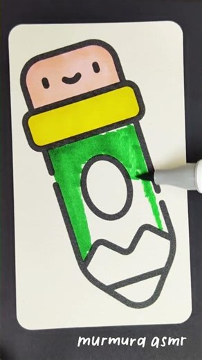 ASMR 🎨 Coloring Cute Crayon ✏️ | Relaxing Marker Sounds #asmr #coloring #shorts #papersounds