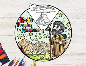 God's Promise to Abraham Coloring Wheel | Bible Story Activity for Kids | Christian Sunday School Craft | Bible Lesson Printable, Kids Bible - Etsy