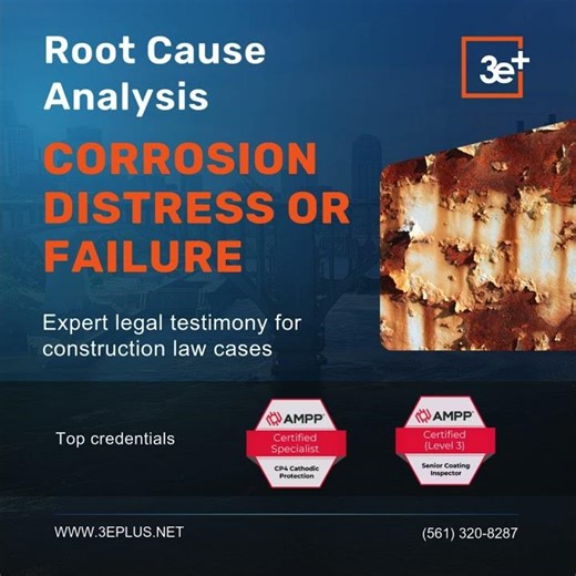 Corrosion Expert Witness Services | 3eplus | (561) 320-8287