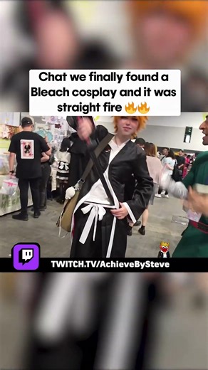 The Coolest Ichigo cosplay??🤔🔥 #streamer #streamclips #streamviral #streamfunny #irlstream #Bleach