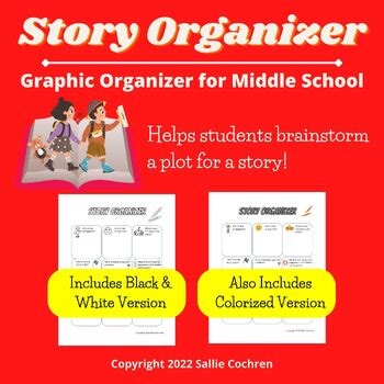 Story Organizer: Graphic Organizer for Brainstorming Story Ideas, 6th 7th 8th