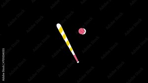 Animated Baseball Bat and Ball icon background, logo symbol, social media Stock Video