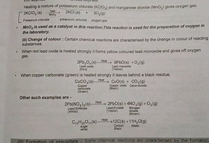 Heating a mixture of potassium chlorate (KClO3​) and manganese ... | Filo