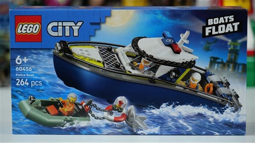【4k】乐高城市组60456警用快艇追击船 🚤｜极速拼搭全记录（开箱+动态演示）｜作者：AustrianBrickFan