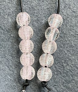 Handmade Lampwork Glass Beads: Round Ribbed Dichroic Set of 5 - Etsy