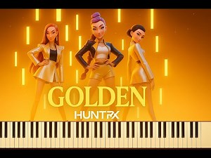 Huntrix – GOLDEN | Easy Piano Tutorial (Two Hands + Falling Notes) 🎹