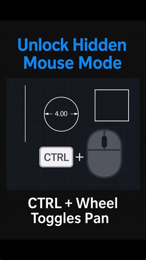 CTRL + Middle Mouse Button — Toggle Pan Lock in AutoCAD