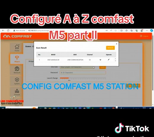 Configuré de A à Z l'antenne comfast M5 #CF-E312A #Cf-e313ac #CF-E317, #Cf-e317a, #CF-E319A pour une liaison FH point to point ou point to multipoint. Mode Point d'Accès #AP #Mode mode station. #Comfast #AP #station