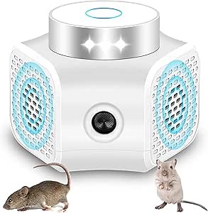 Mouse Repellent Ultrasonic Pest Repeller Plug in Humane Repeller 4 in 1 with Ultrasounds 9 Strobe Lights Rodent Repellent Indoor Mice Rat Deterrent Wide Range for House Attic Garage RV