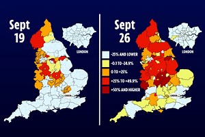 Brits catching Covid every day up by 30% in a week as map reveals outbreaks
