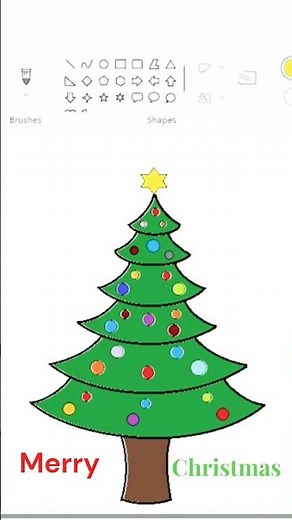 MS Paint Me Colorful Christmas Tree 🎄#merrychristmas #drawing #christmastree #art