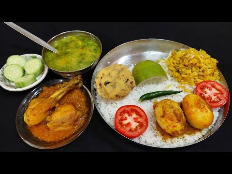 Bengali Food ASMR Mukbang | Egg & Chicken Curry, Dal, Potato Fry, Mashed Potato & Rice