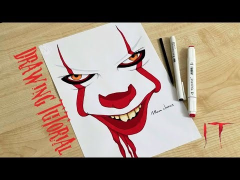 How to draw IT Pennywise / How to draw IT clown / How to draw Halloween stuff