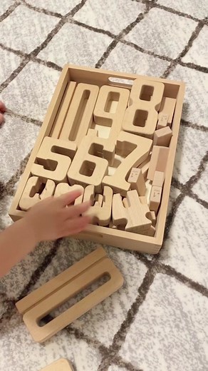 Wooden Math Number Blocks Set for Montessori and Waldorf Learning