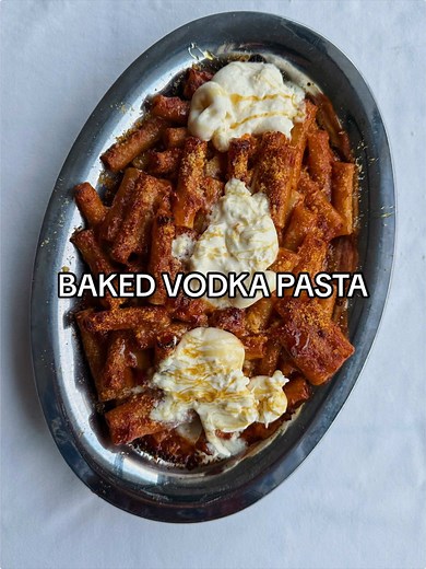 Baked Gochujang Vodka Pasta with Burrata and Hot Honey