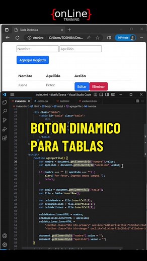 Desarrollo Web: Tablas Dinámicas en HTML y JavaScript