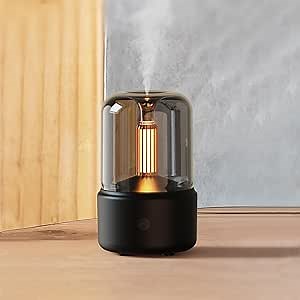 LONCIN Essential Oil Diffuser, 150ml Aromatherapy Diffuser with Auto Shut-Off Function, Ultrasonic Diffusers for Essential Oils, Cool Mist Humidifier with Warm Lights, for Home & Office-Black