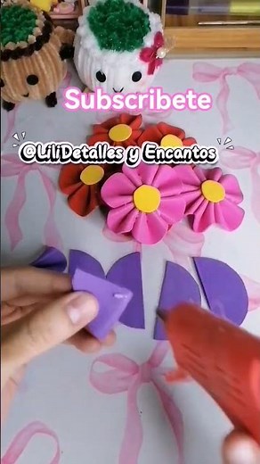 Como hacer flores de fomi fáciles 🌸 #manualidades #cute #diy #craft