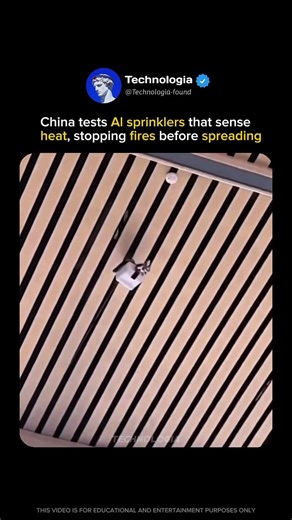 China has developed insane AI fire detector sprinkler…🔥🧯