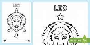 Leo Zodiac Sign Colouring Page