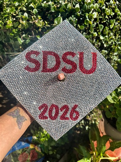SDSU Rhinestone Graduation Cap Topper - Etsy