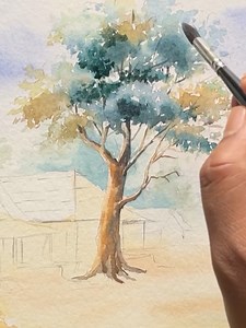 240K views · 2.5K reactions | How to paint tree in watercolour #art #scenery #drawing #painting #watercolour #tree #treepainting | Paintings | Facebook