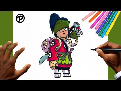 Como desenhar o Kenji De Brawl Stars Passo a passo