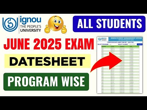 IGNOU June 2025 Exam Datesheet Program Wise | Ignou Exam Datesheet_June 2025 | IGNOU Datesheet 2025