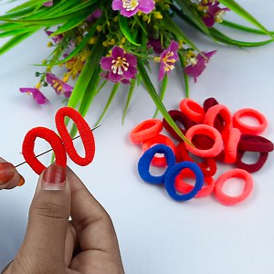 28K views · 282 reactions | Easy Craft with Hair Rubber Bands Tutorial | Rubber band flower making | Dian Diy Tech | Facebook