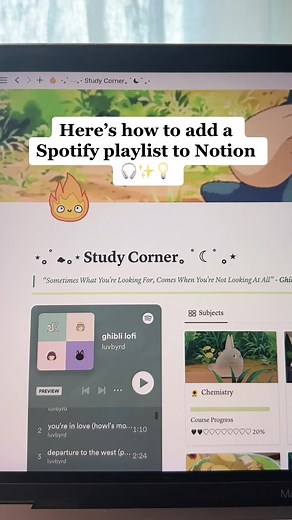 How to embed a spotify playlist into Notion 🎧✨💡 . . . #notion #notiontips #notiontutorial #notiontok #notionapp #notionwidgets #spotify