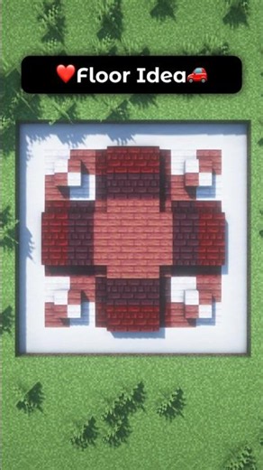 Simple Aesthetic Red Gradient Floor Design Idea In Minecraft! ❤️🚗