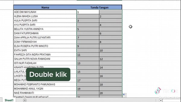Cara Membuat Tanda Tangan Selang-Seling di Excel