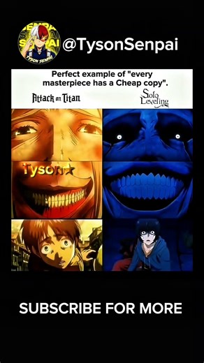 Perfect example of"every masterpiece has a Cheap copy#aot #animeedit #animeshorts #attackontitanedit