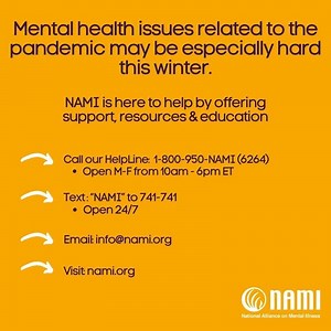 21K views · 337 reactions | 2020 has been extremely difficult, but remember you are #NotAlone. We are here to offer support, resources, & education. - Call our HelpLine: 1-800-950-NAMI (6264), Open M-F from 10am - 6pm ET, - Text: “NAMI” to 741-741, Open 24/7 - Email: info@nami.org - Visit: nami.org | NAMI | Facebook