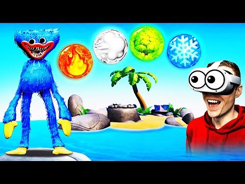 HUGGY Masters EVERY ELEMENT On VR ISLAND