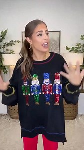 ✨Christmas is coming soon, it's time to wear this Christmas sequin nutcracker sweatshirt, exuding a charming festive atmosphere!🎉 | Pinklaura