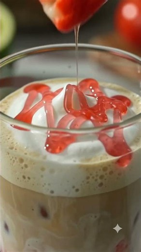 Iced strawberry matcha latte #matchalatte
