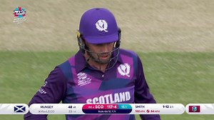 Straight to cover! ☝️ The Calum MacLeod cameo ends. #T20WorldCup | ICC - International Cricket Council