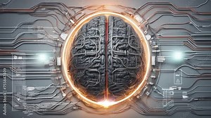 AI Cybernetic Brain Connected to an Information Neural Network
