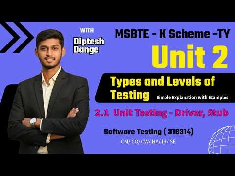 Unit 2: Levels of Testing | Unit Testing - Stub & Driver | MSBTE Software Testing Diploma |K Scheme|