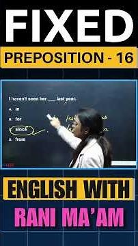 Fixed Preposition - 16 | English With Rani Ma'am