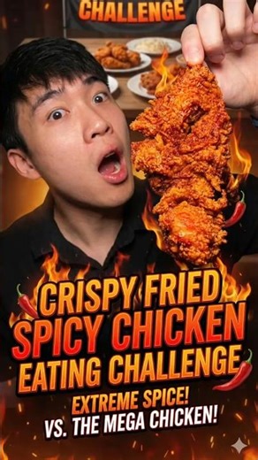 Spicy chicken eating challenge asmr 🥵 #shorts #ytshorts