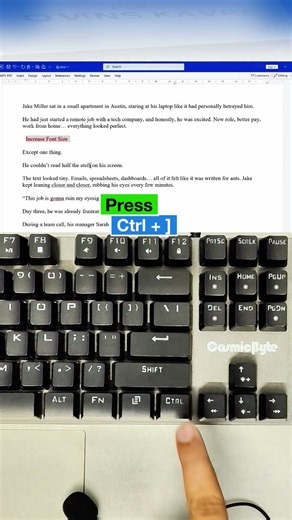 Change Font Size in MS Word Instantly (No Mouse Needed) 😳⌨️ #word #document #office